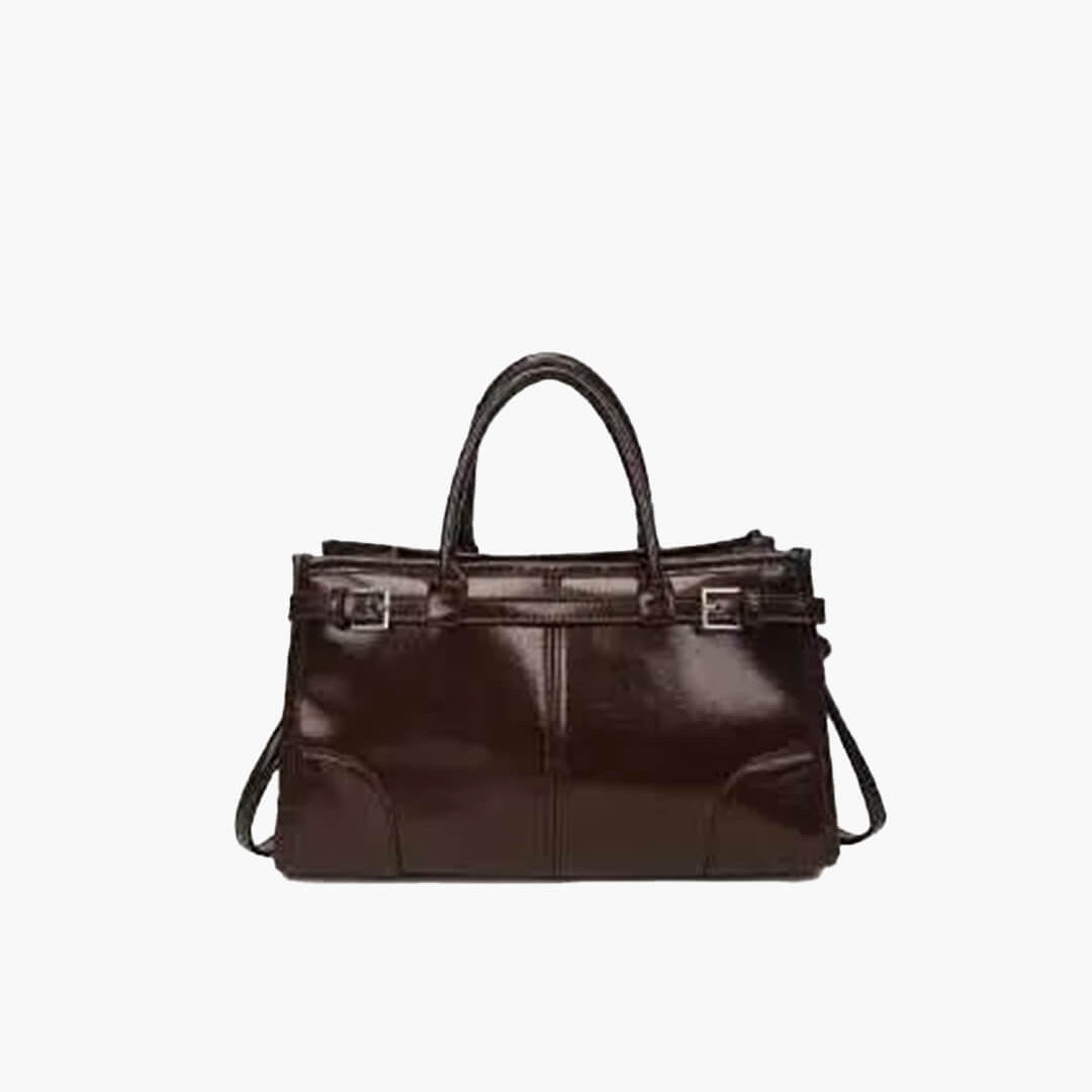 ZEYA - Lorena Leather Shoulder Bag with Belt Detail