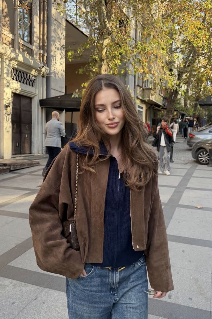 ZEYA - Lori Suede Bomber Jacket