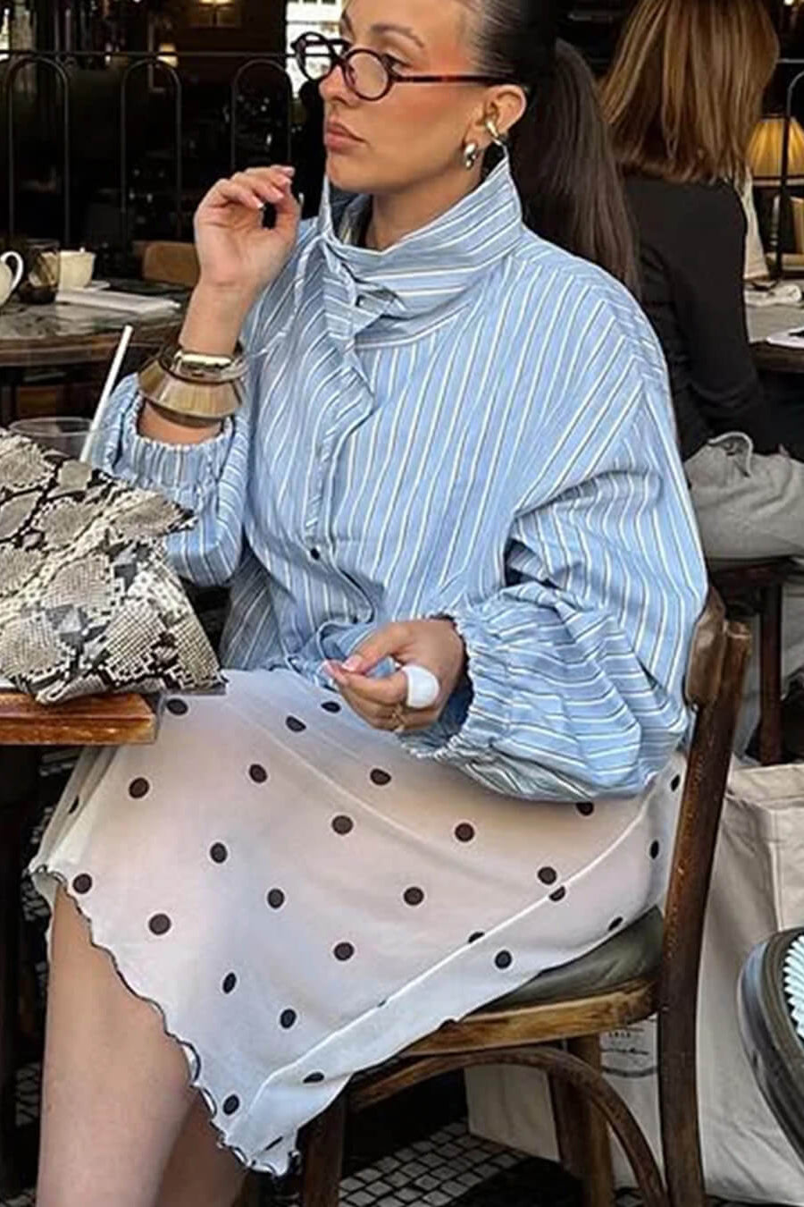 ZEYA - Lucy Striped High Neck Shirt