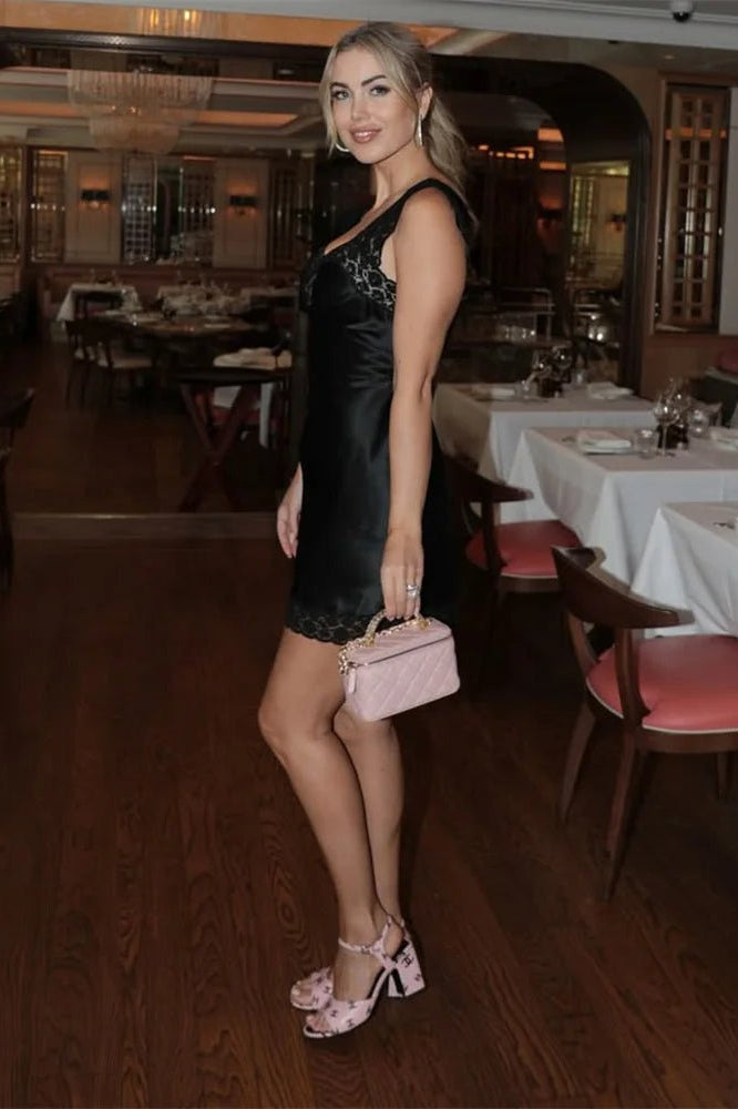 ZEYA - Lyra Satin Mini Dress with Lace Detail
