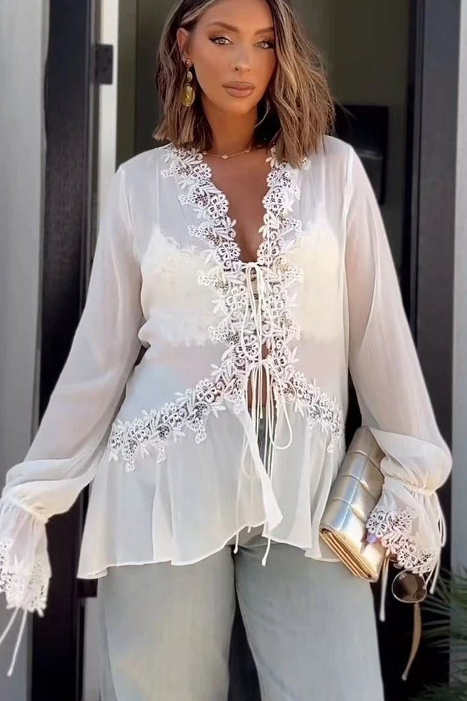 ZEYA - Maila Lace Cardigan Top