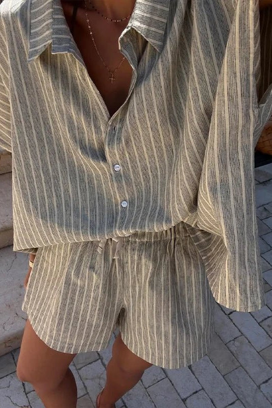 ZEYA - Mara Striped Shorts Set