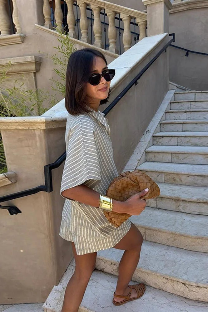 ZEYA - Mara Striped Shorts Set