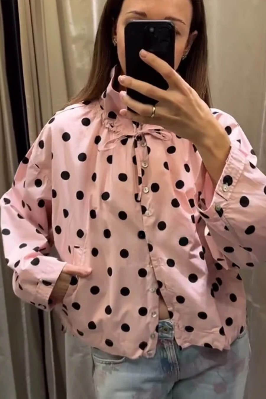 ZEYA - Margot Polka Dot High Collar Jacket