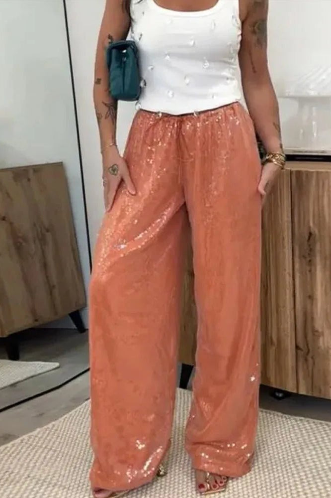 ZEYA - Margot Sequin Wide-Leg Trousers