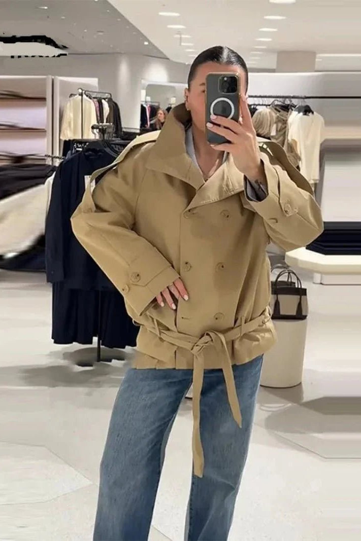 ZEYA - Maria High Neck Utility Trench Coat
