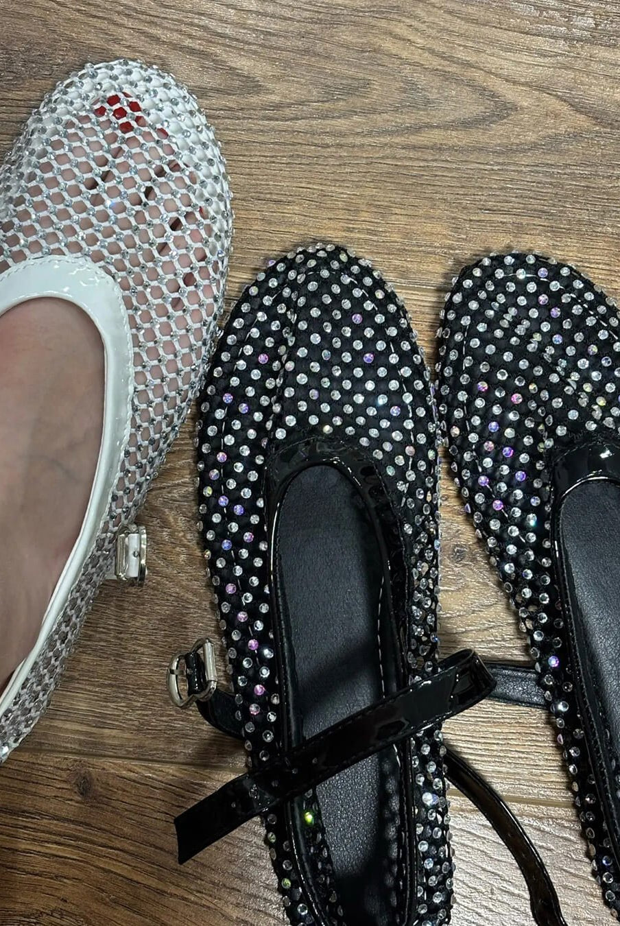 ZEYA - Marilyn Rhinestone Mesh Flat Shoes