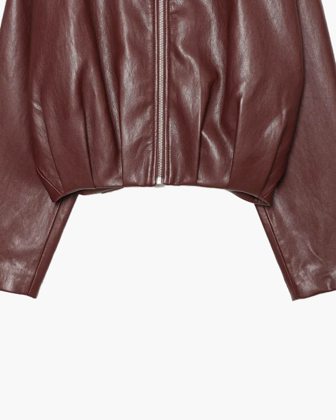 ZEYA - Mary Funnel Neck Faux Leather Biker Jacket