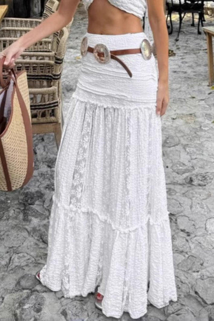 ZEYA - Melissa Lace Tiered Maxi Skirt