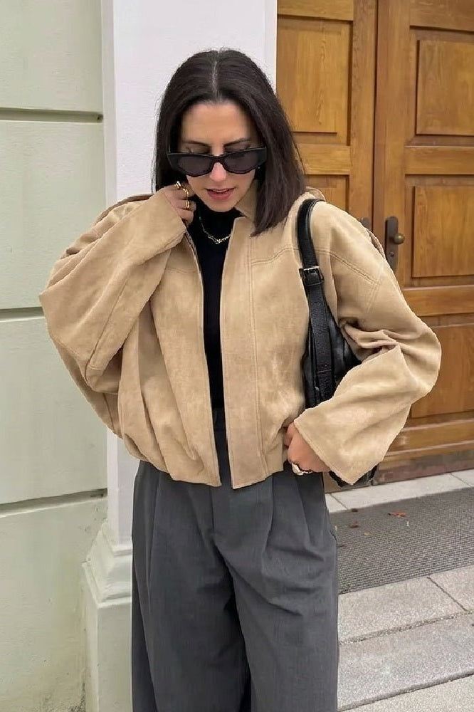 ZEYA - Mia Suede Oversized Zip Jacket