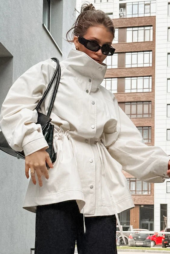 ZEYA - Miriam Contrast Collar Windbreaker Jacket