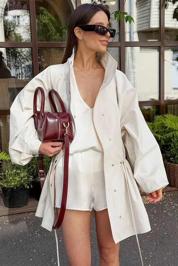 ZEYA - Miriam Contrast Collar Windbreaker Jacket