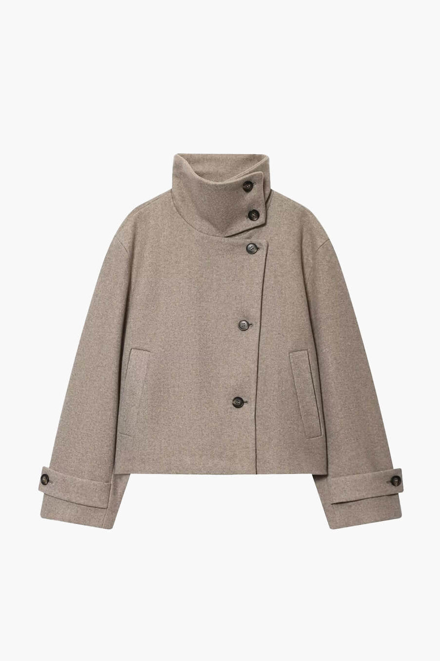 ZEYA - Monica Rose Buckle Stand Collar Coat