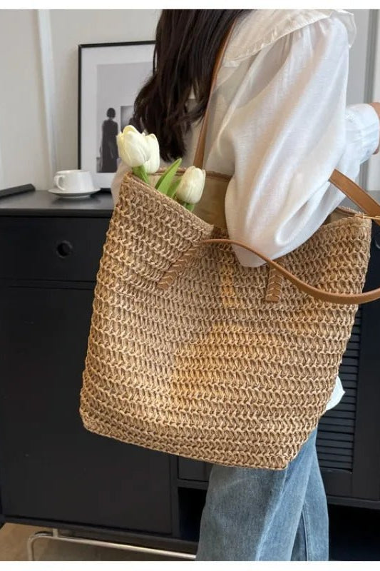 ZEYA - Nora Woven Straw Beach Tote
