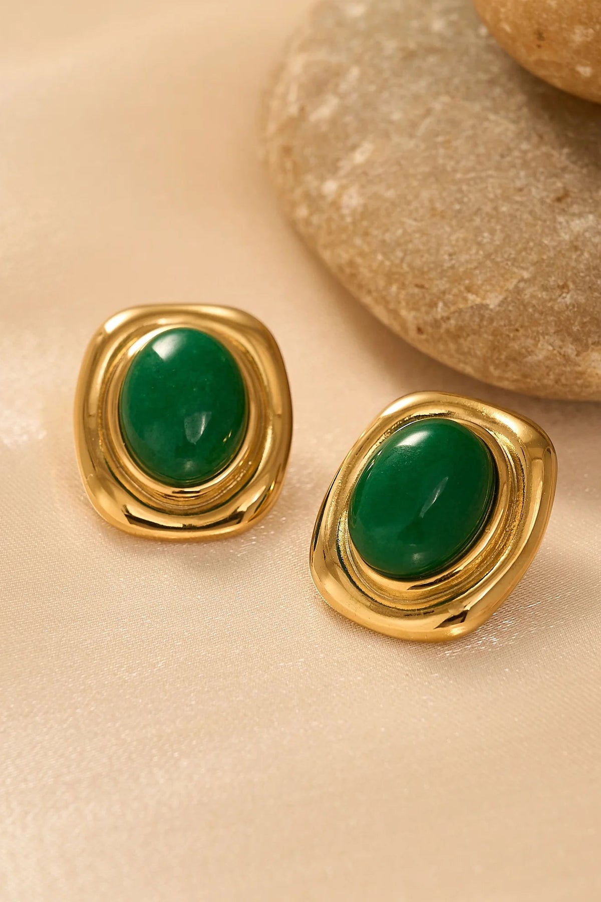 ZEYA - Olivia Oval Natural Stone Earrings