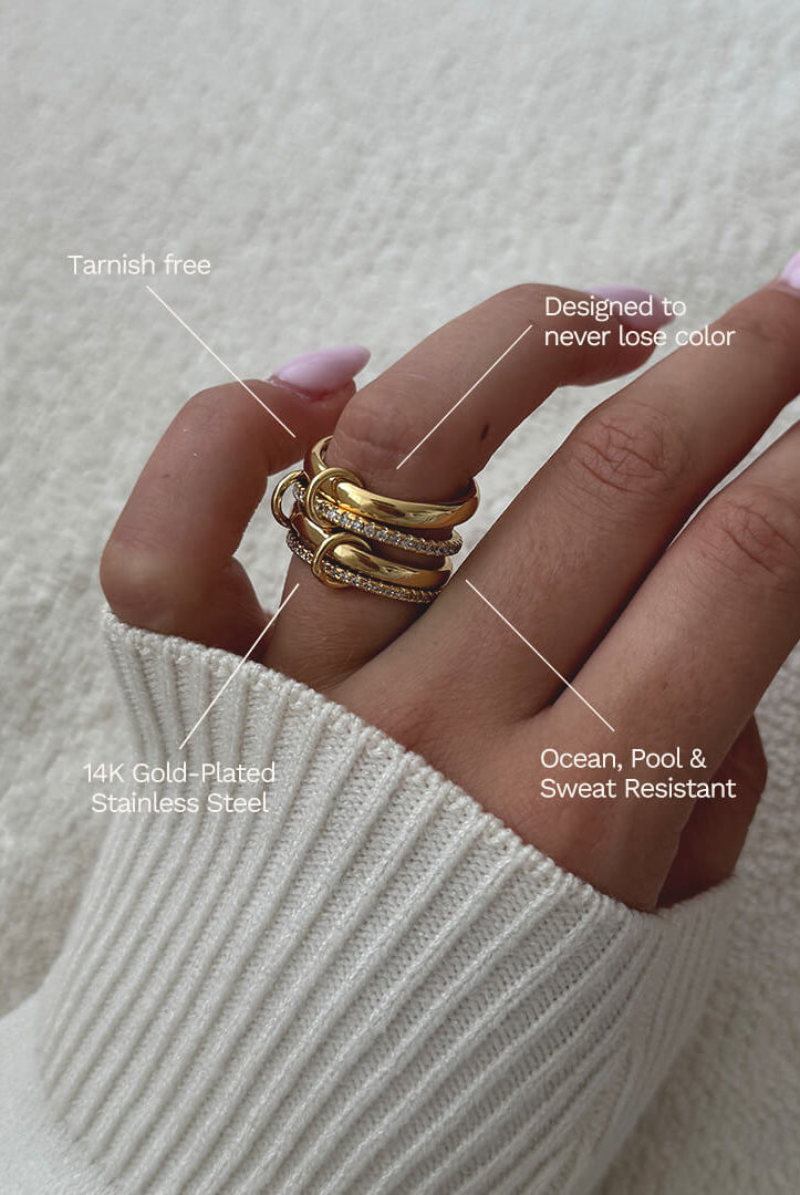 ZEYA - Paloma Sparkling Rhinestone Stacked Ring