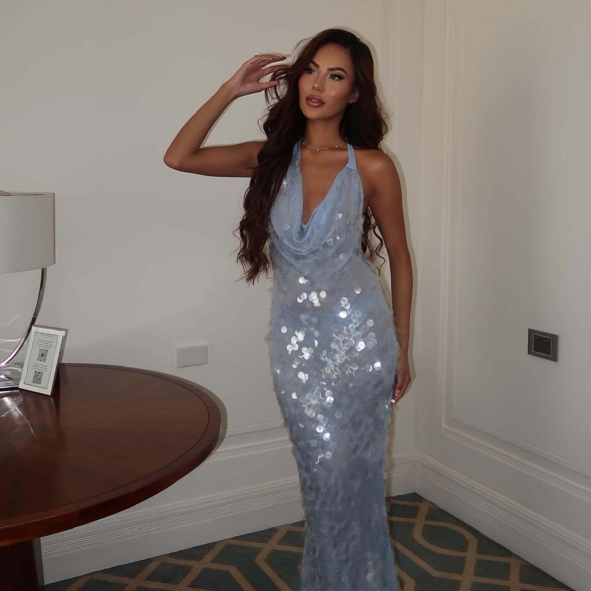 ZEYA - Rosy Sequin Maxi Dress