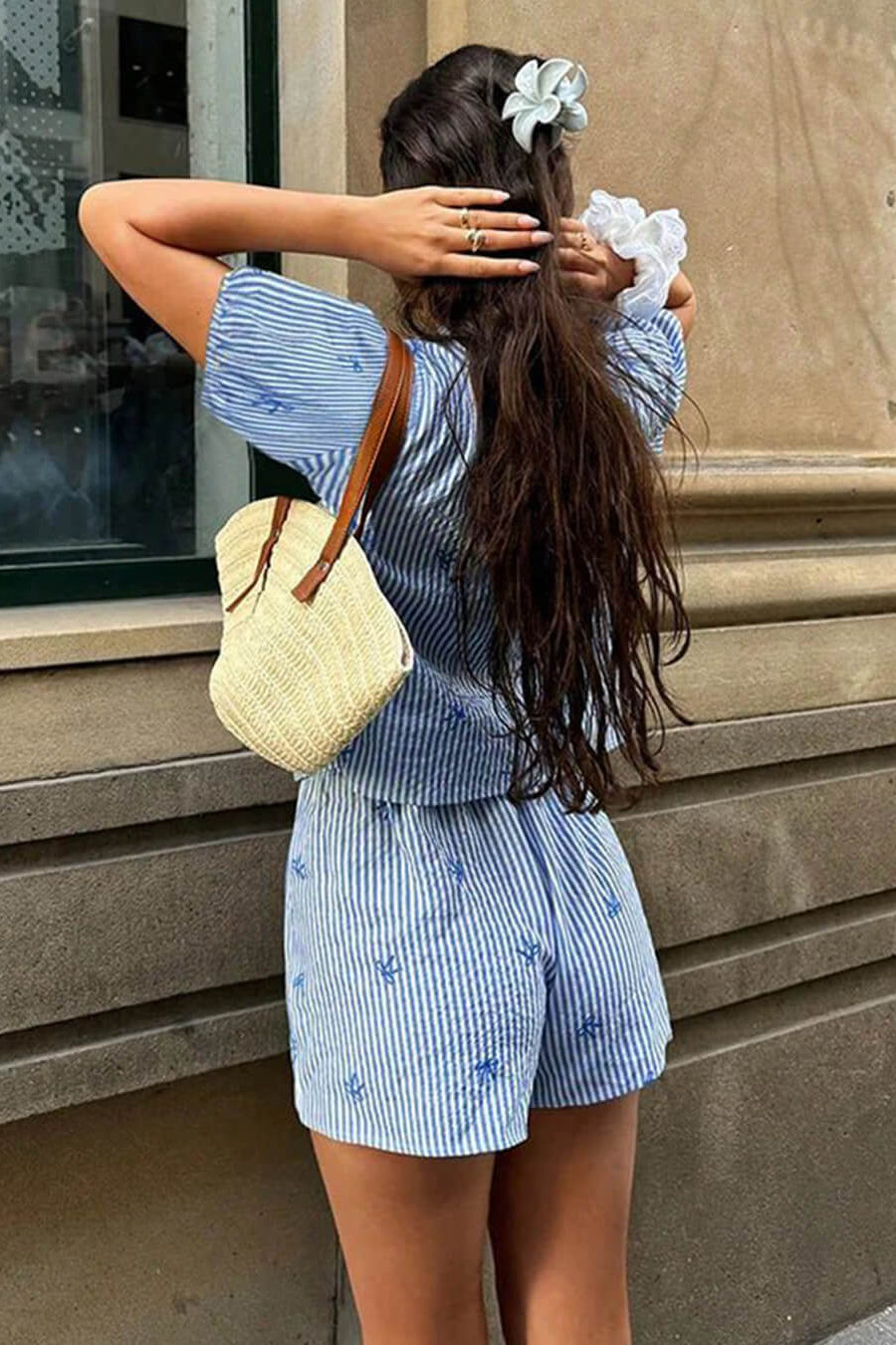 ZEYA - Sabine Striped Tie-Front Two-Piece Short Set