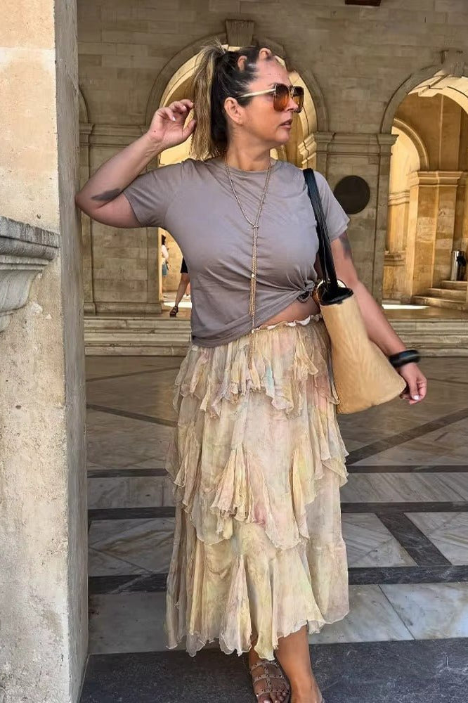 ZEYA - Sabine Tiered Boho Maxi Skirt