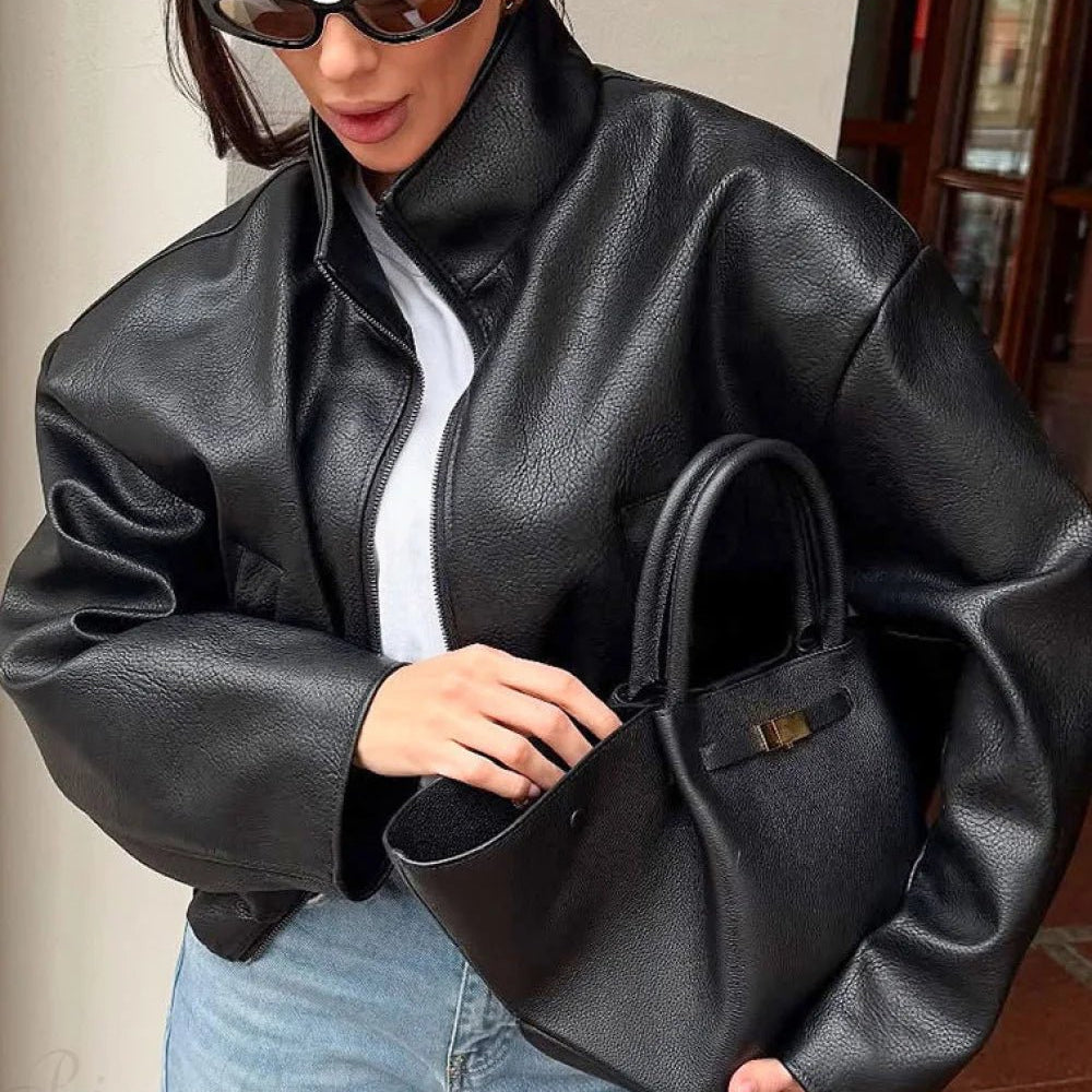 ZEYA - Sally Zip Up Leather Jacket