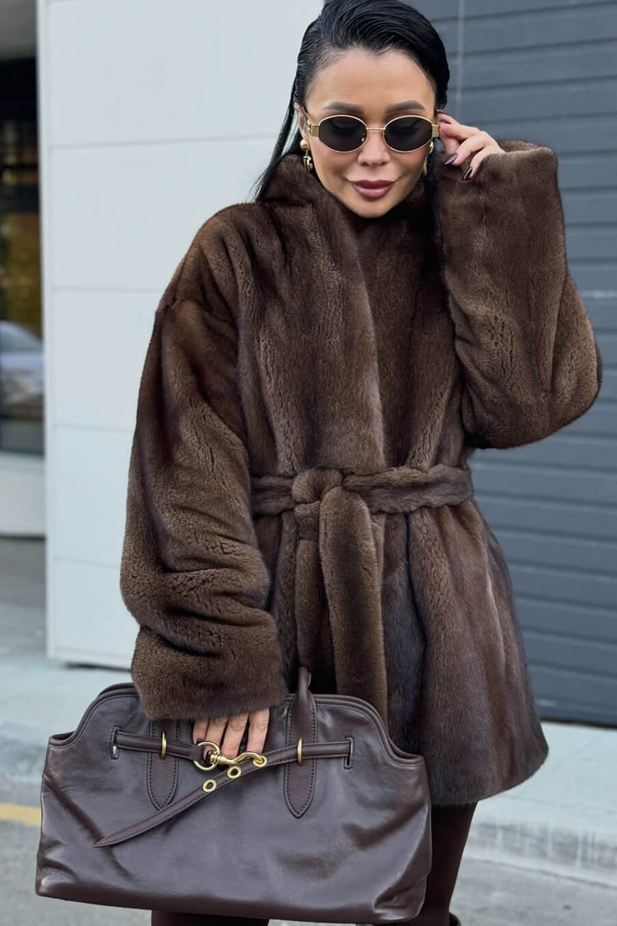 ZEYA - Seve Belted Faux Fur Jacket