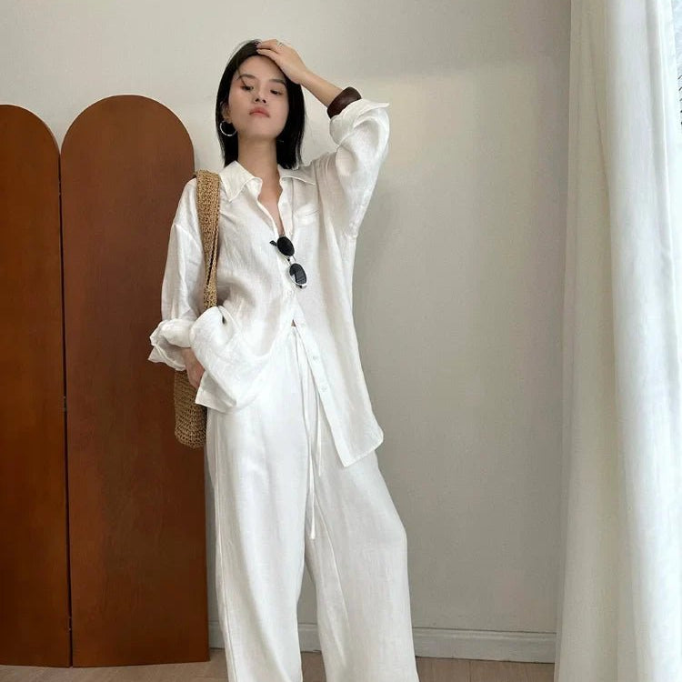 ZEYA - Shiela Wide Leg Linen Pants