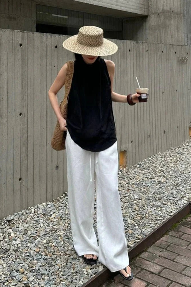 ZEYA - Shiela Wide Leg Linen Pants