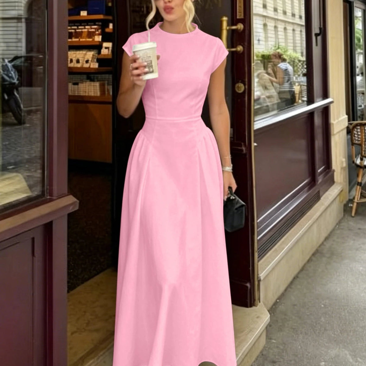 ZEYA - Sienna Flare Maxi Dress with Cap Sleeves