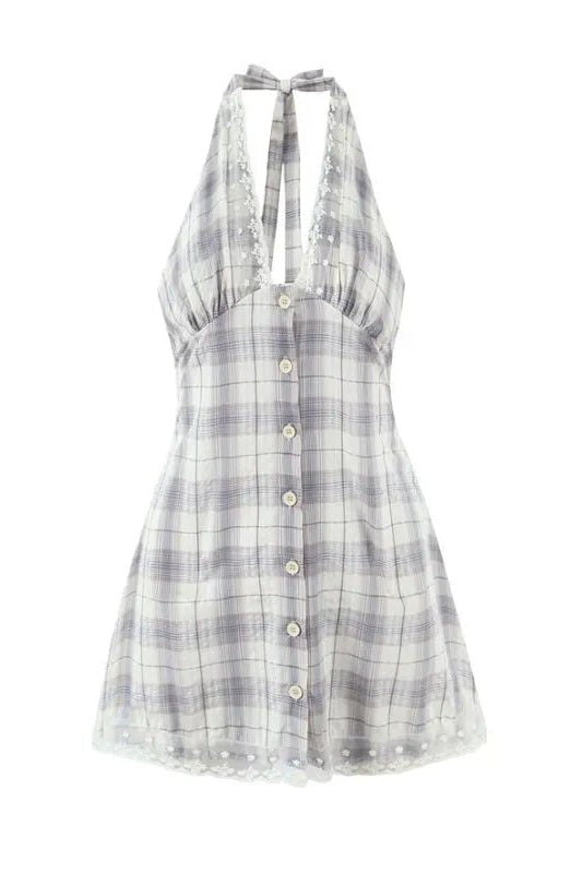 ZEYA - Sofia Diagonal Plaid Knit Mini Dress