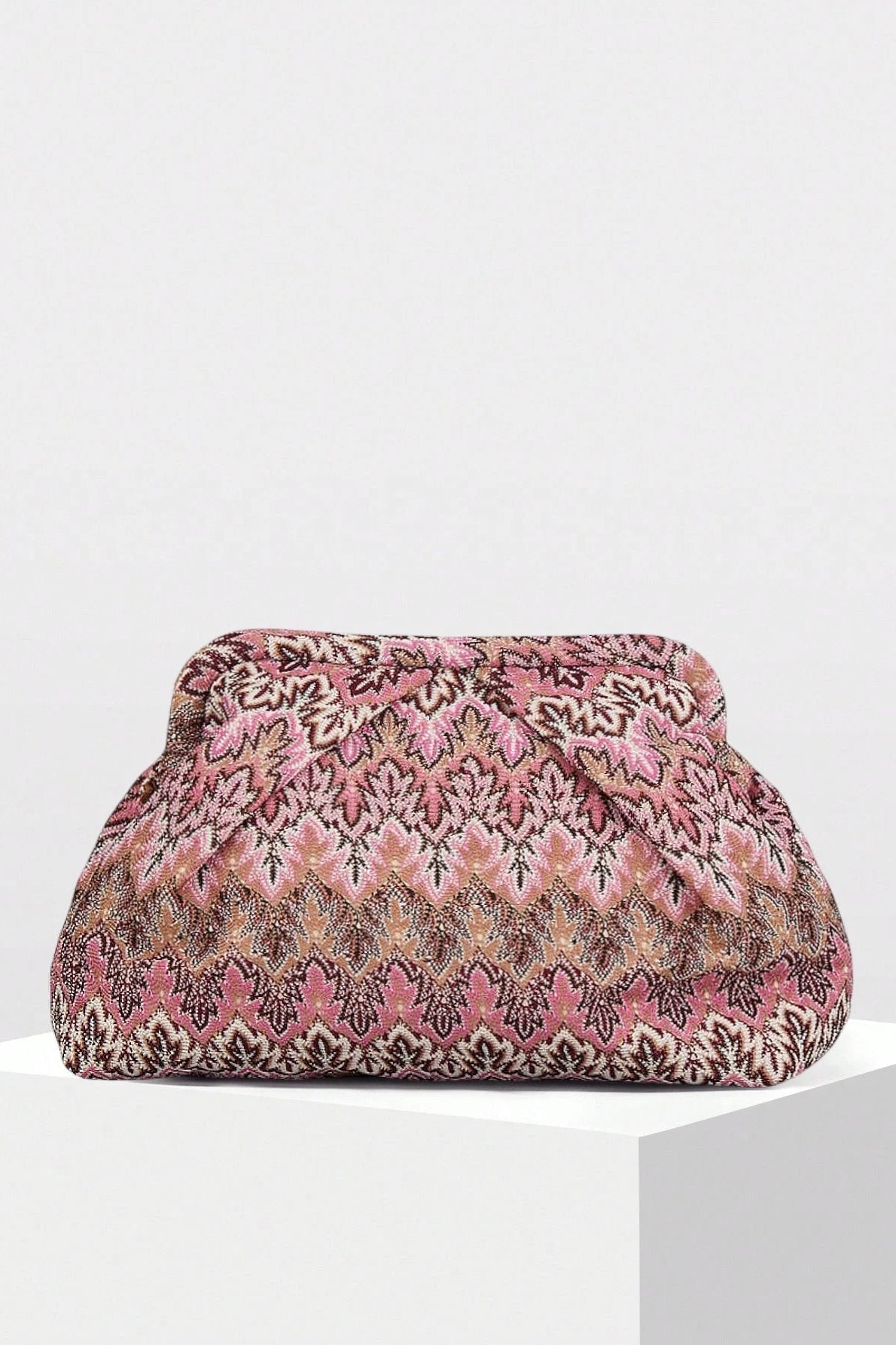 ZEYA - Sophia Jacquard Pleated Clutch