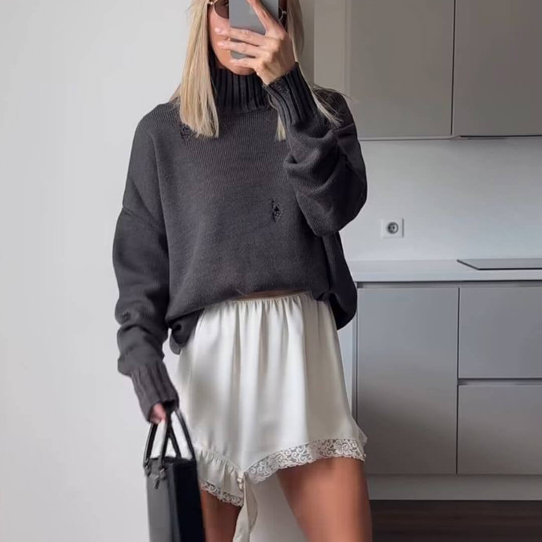 ZEYA - Suzy Satin Asymmetrical Midi Skirt