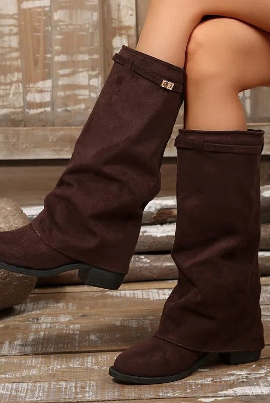 ZEYA - Teresa Faux Suede Knee High Boots