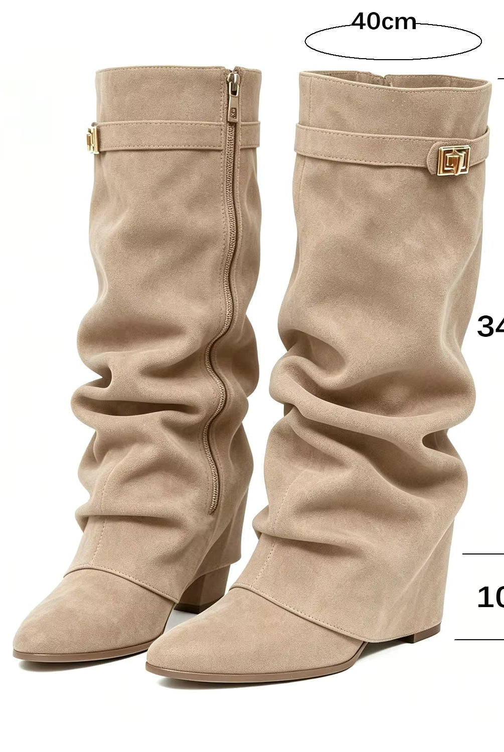 ZEYA - Teresa Slouchy Pointed Knee High Boots