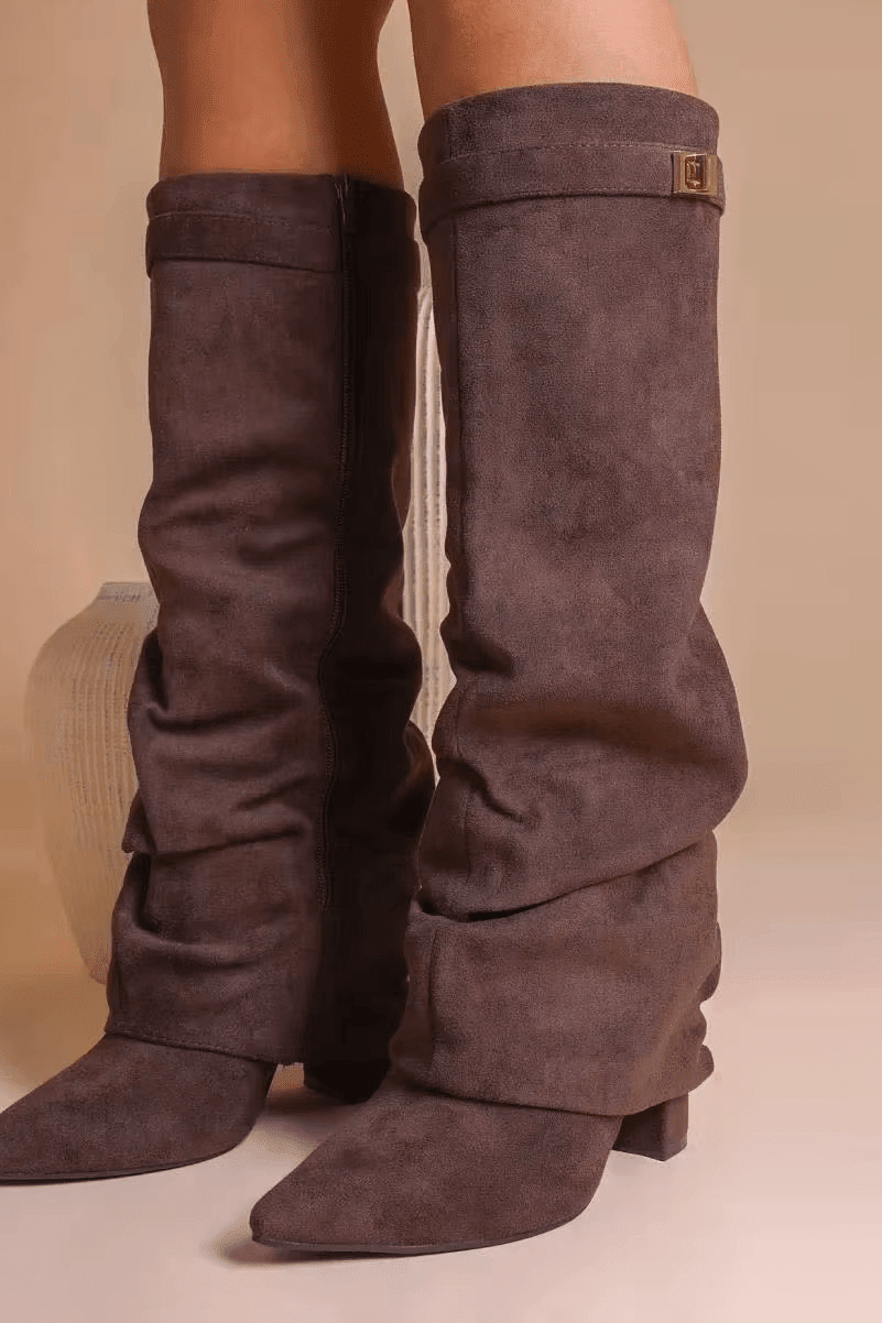 ZEYA - Teresa Slouchy Pointed Knee High Boots