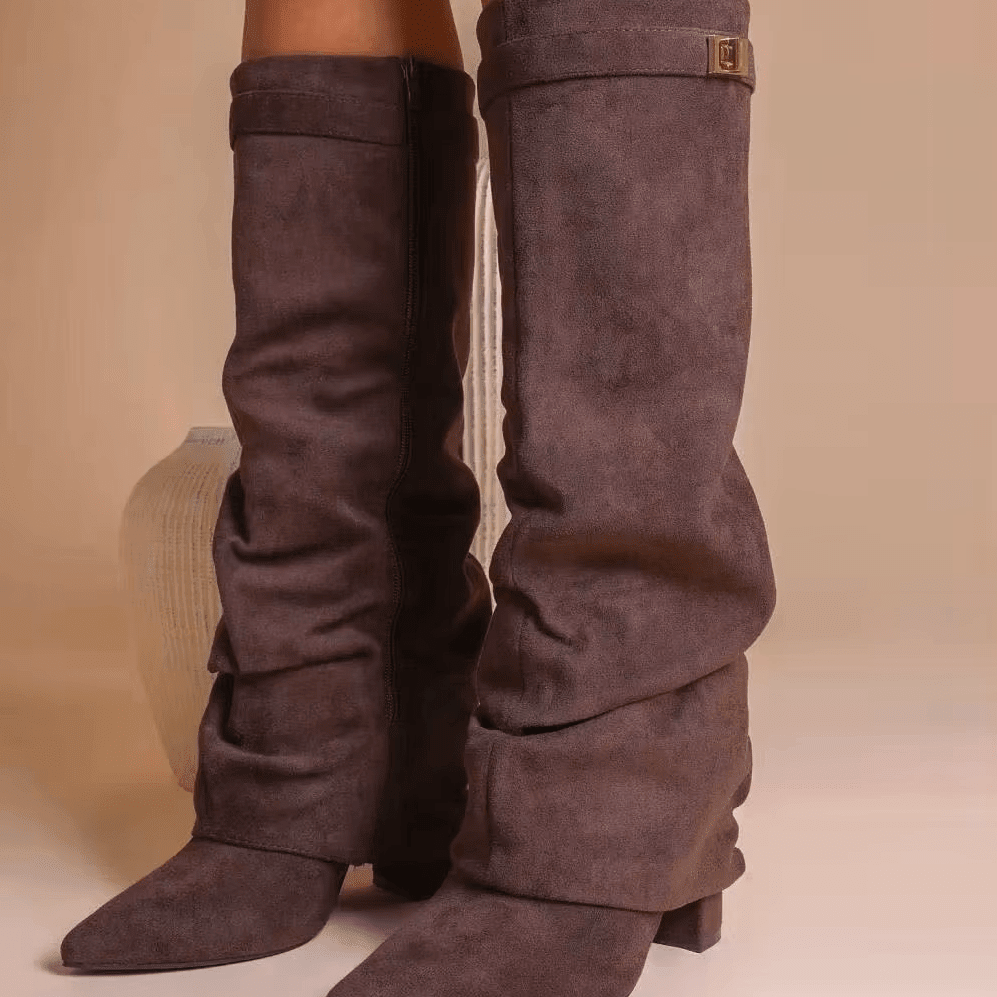 ZEYA - Teresa Slouchy Pointed Knee High Boots