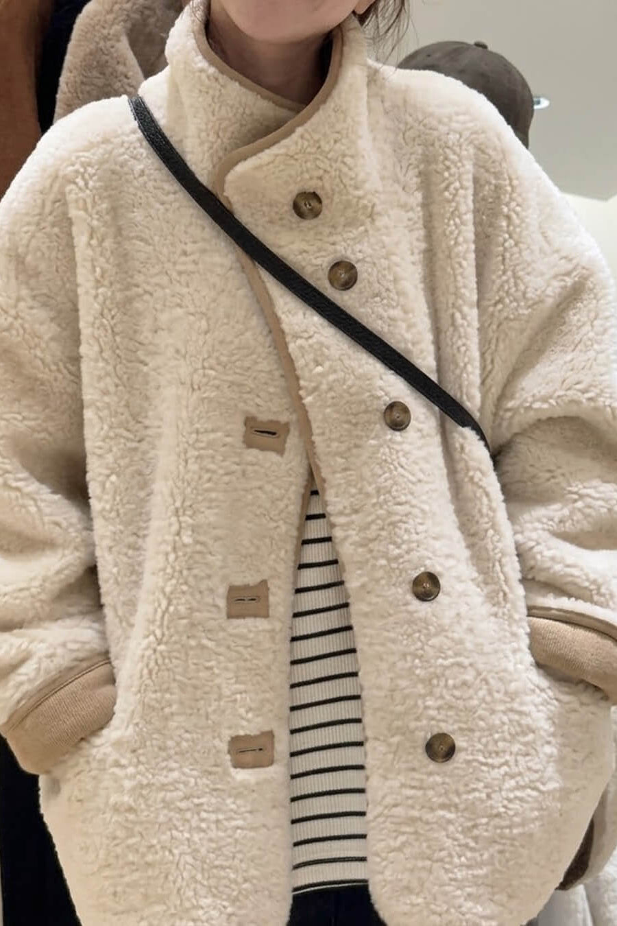 ZEYA - Tiara Stand Collar Faux Fur Coat