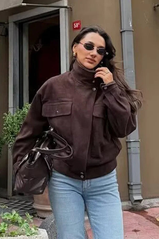 ZEYA - Zoe Vintage Oversized Bomber Jacket