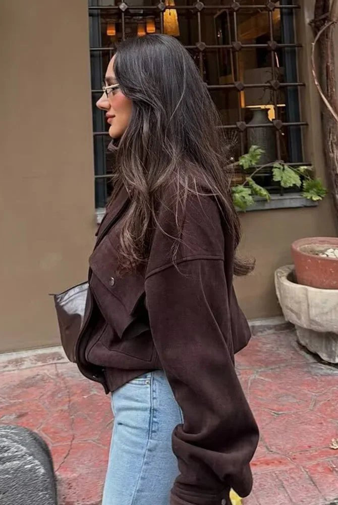 ZEYA - Zoe Vintage Oversized Bomber Jacket