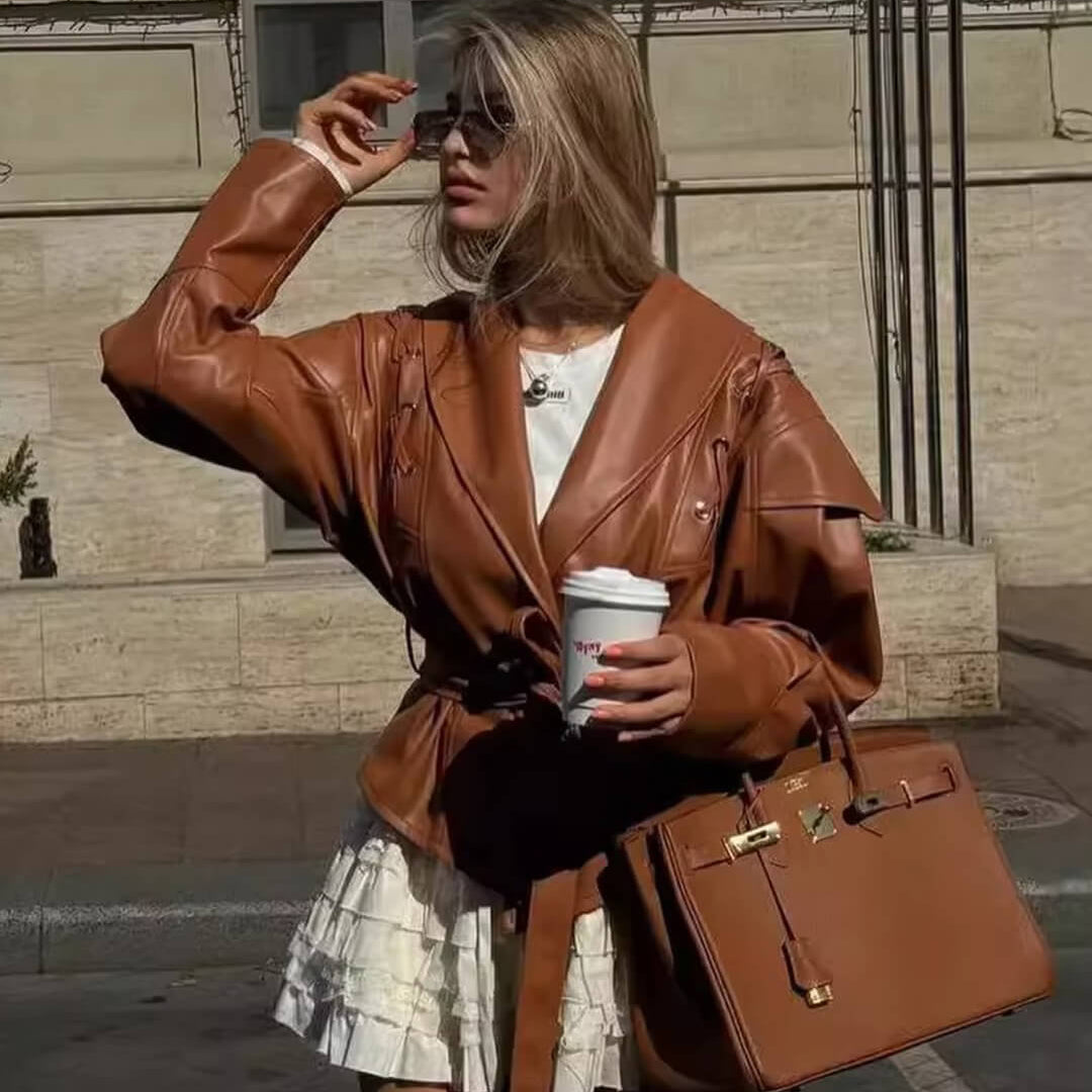 ZEYA - Zora Biker Faux Leather Jacket