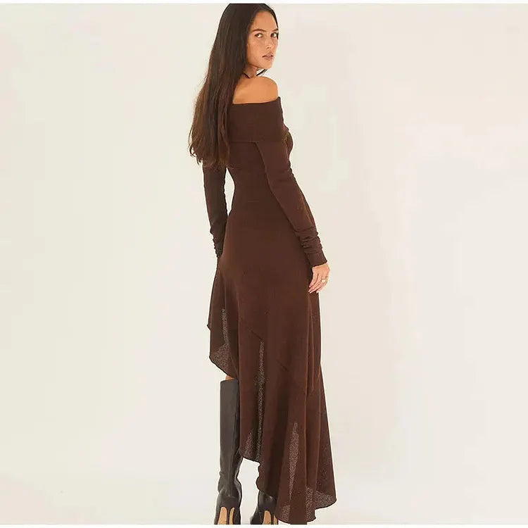 Elena robe maxi à volants