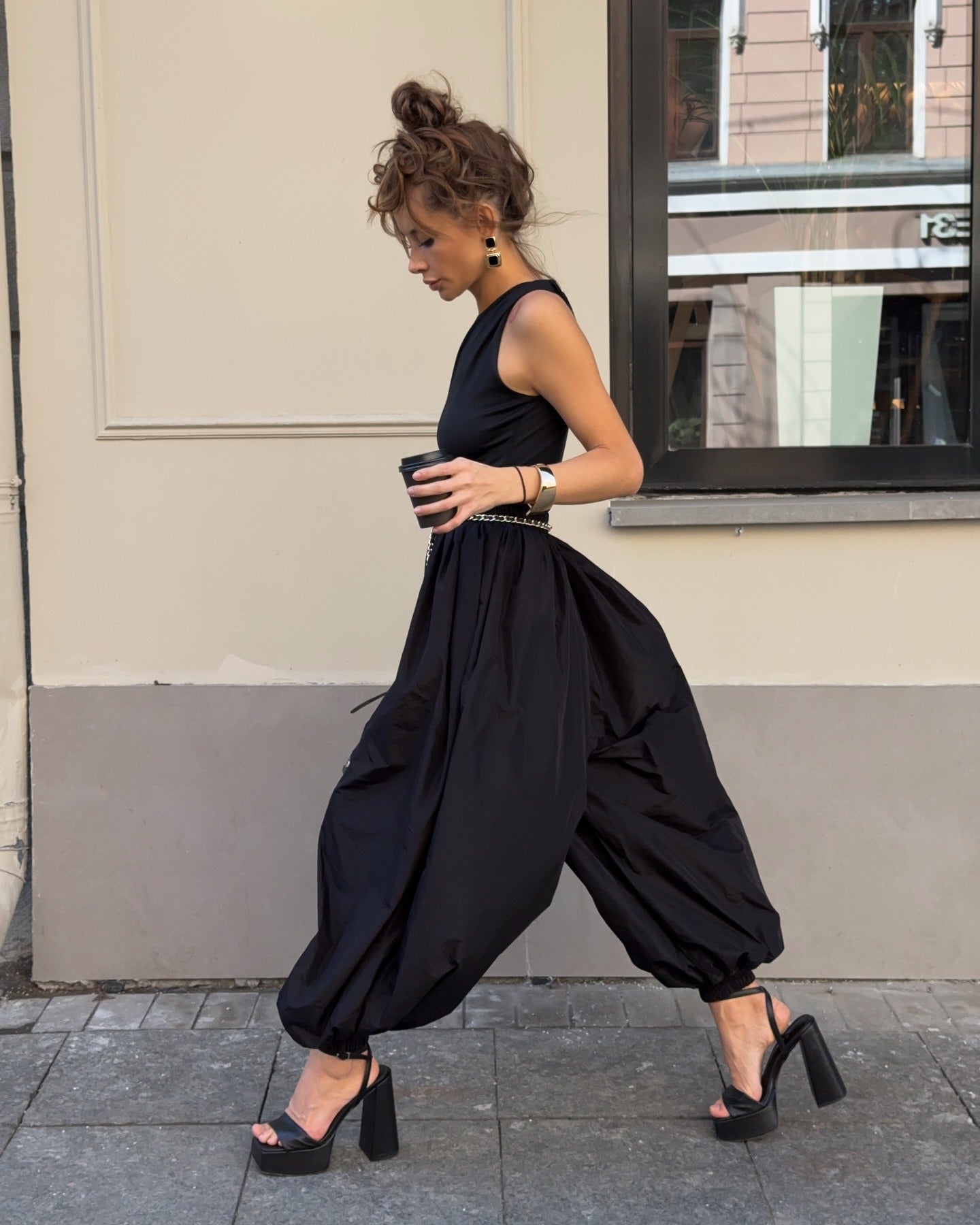 Pantalon ballon taille haute Kristen