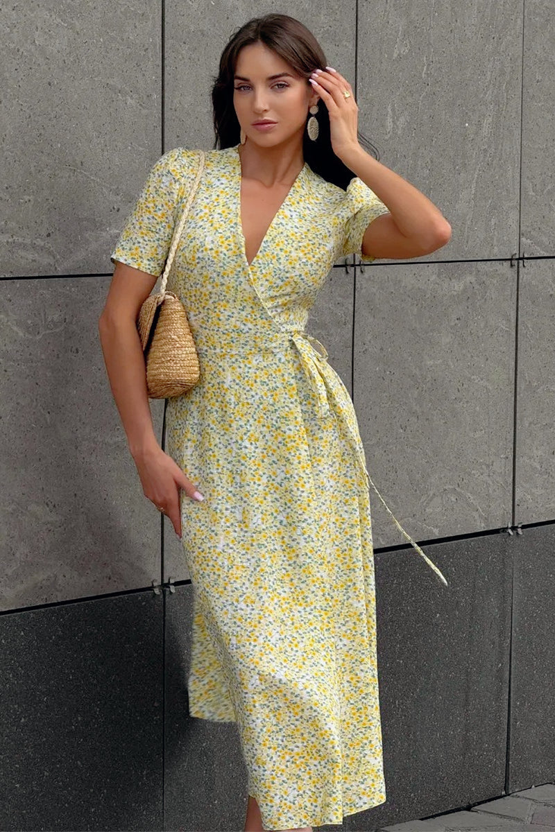 Miranda robe portefeuille à fleurs