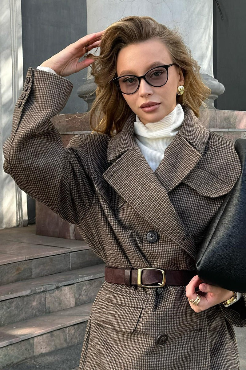 Manteau en tweed structuré Amy