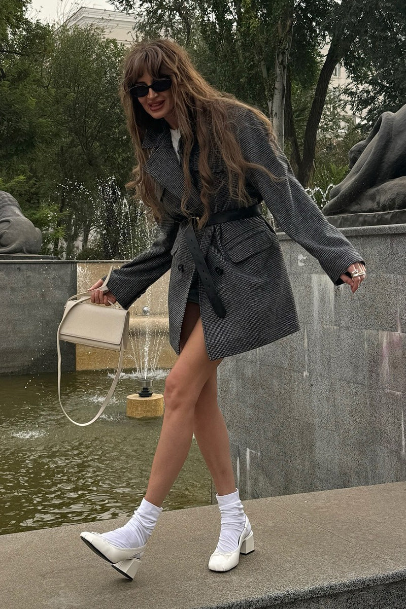 Manteau en tweed structuré Amy