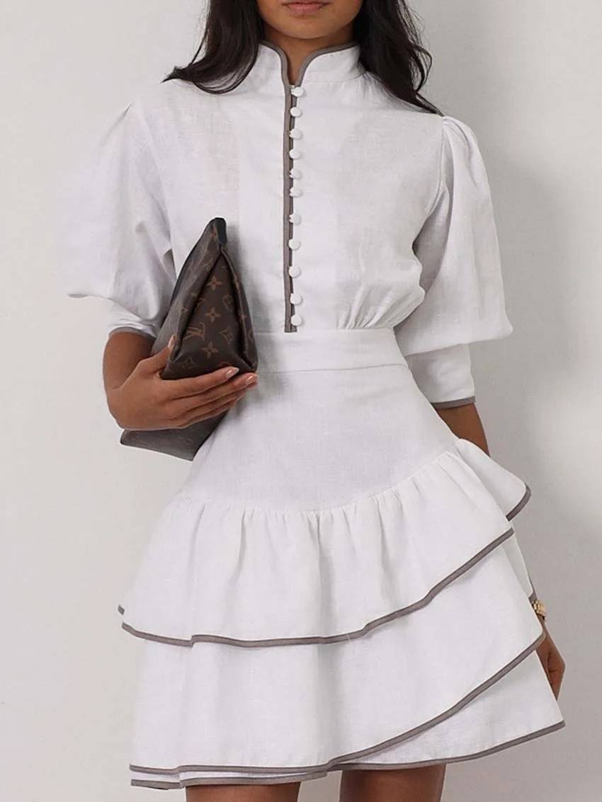 Sofia Patchwork robe mini col roulé