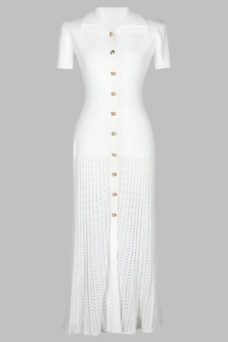 Sophia robe maxi polo côtelée
