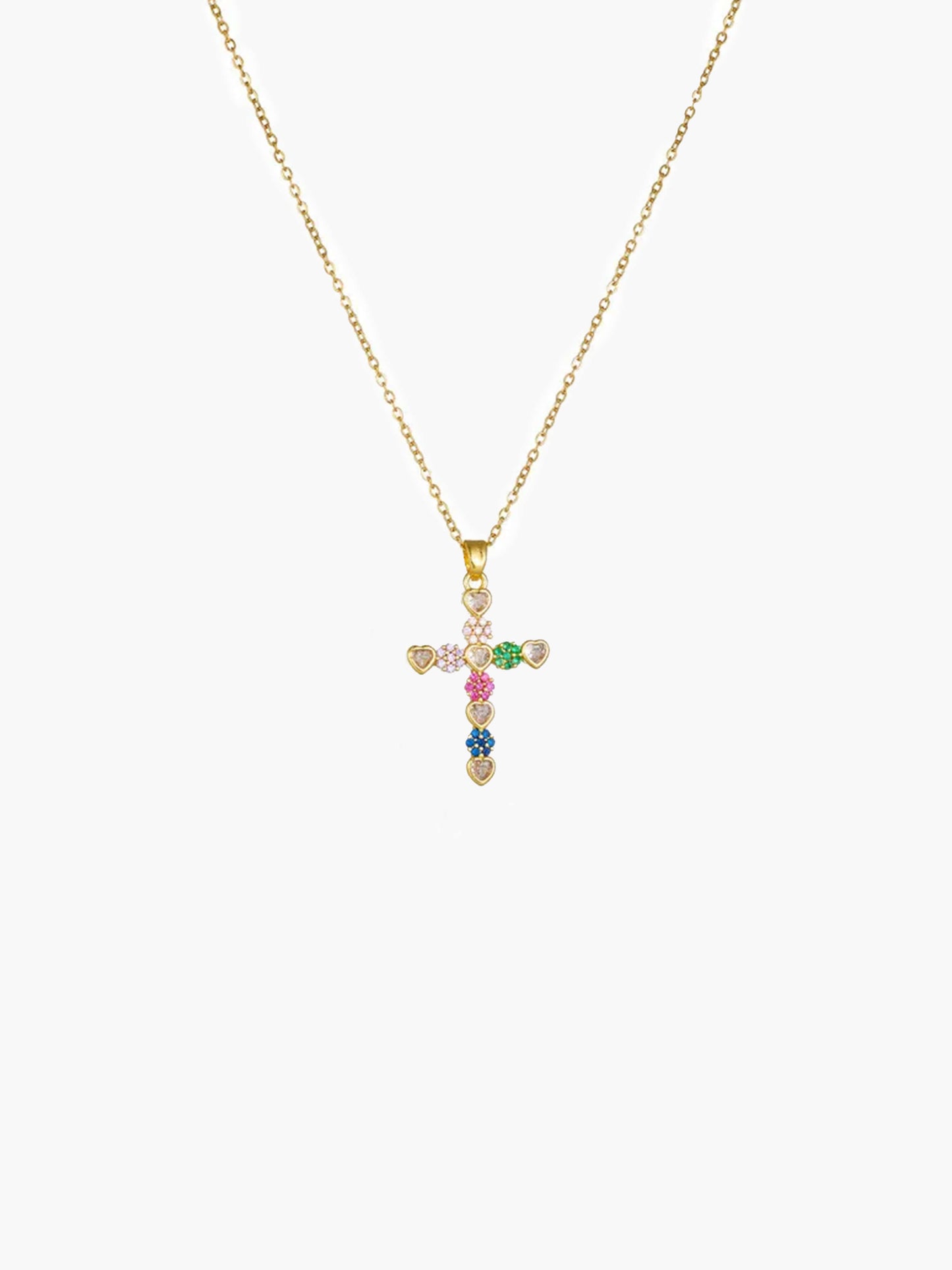 Lucy Zircon Cross Pendant Necklace