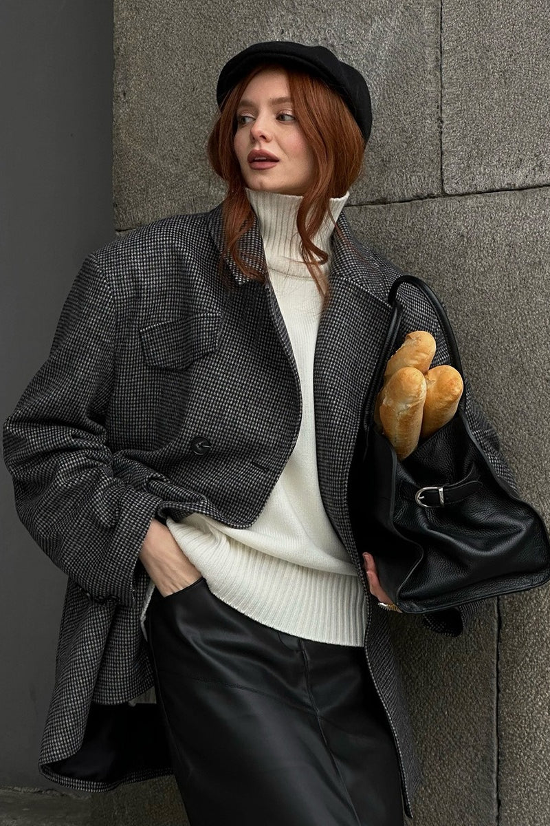Manteau en tweed structuré Amy