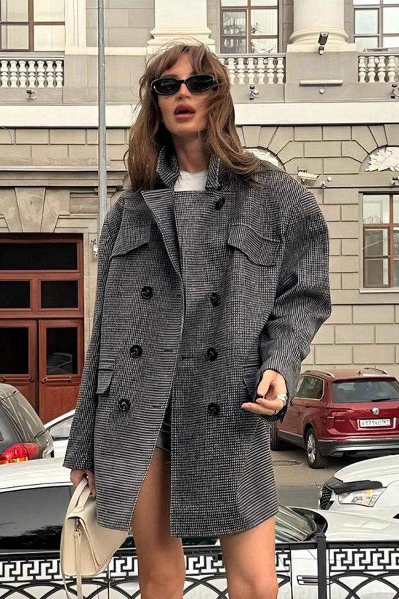 Manteau en tweed structuré Amy
