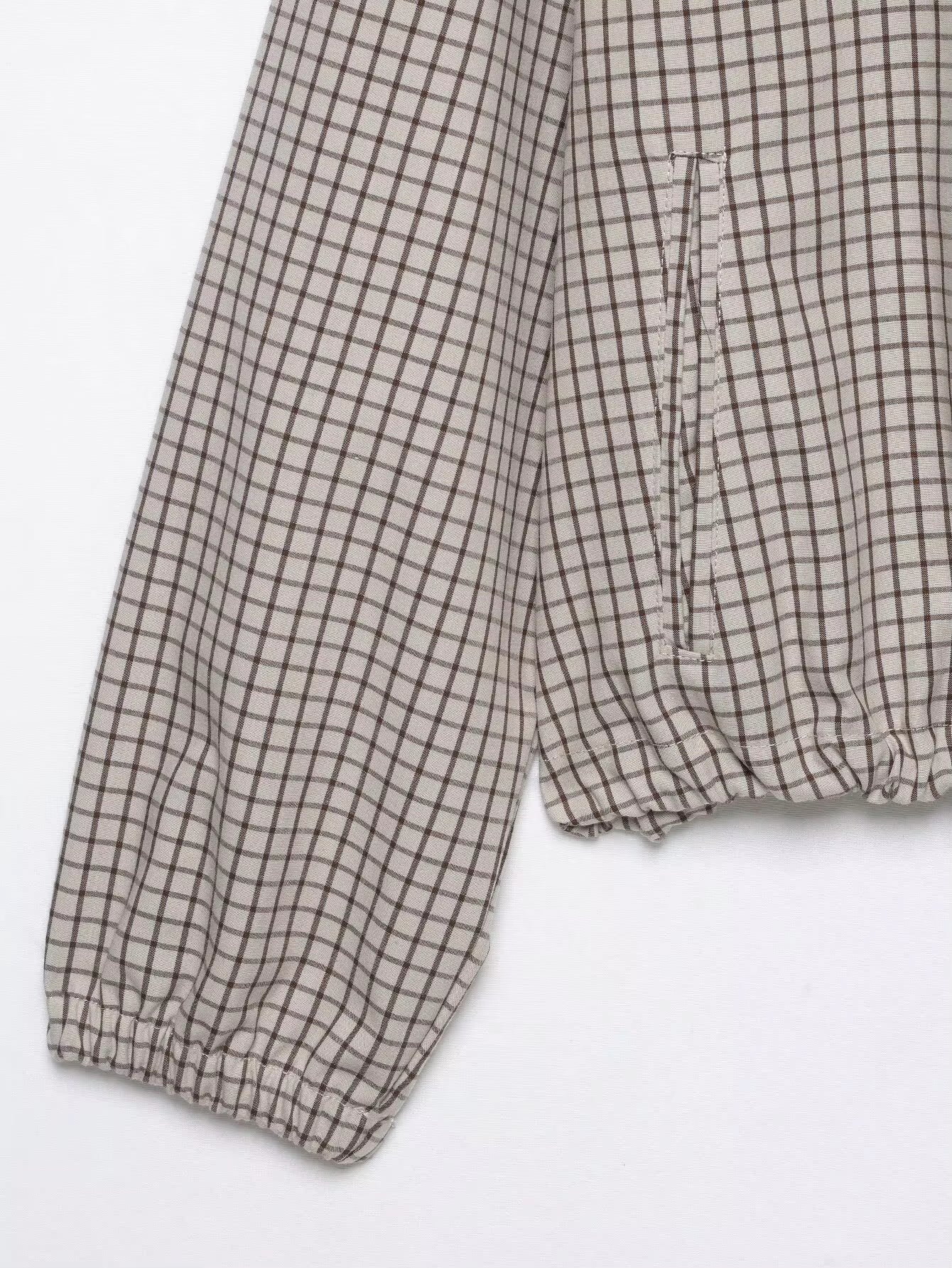Veste à capuche courte à carreaux Ellie